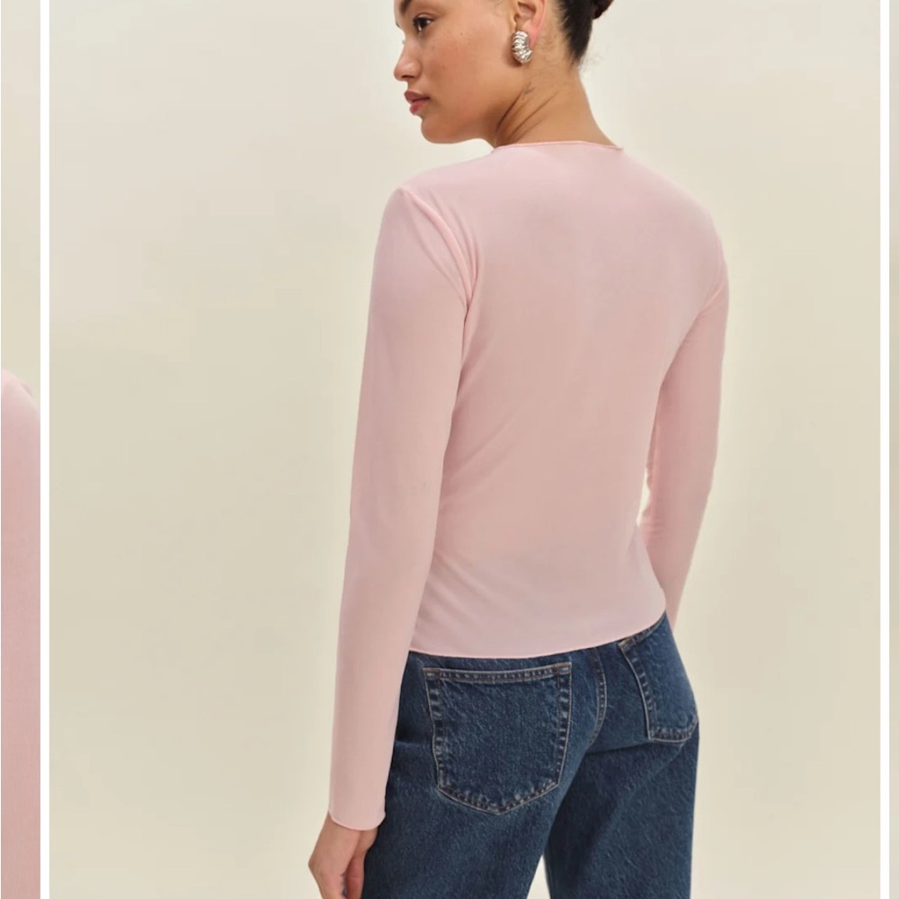NWT REFORMATION Val Knit Cardigan, Pink, size S - Picture 3 of 8